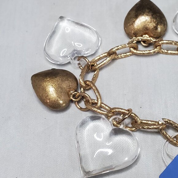 Simply Vera Vera Wang Gold-Tone Heart Charm Bracelet - Picture 3 of 5